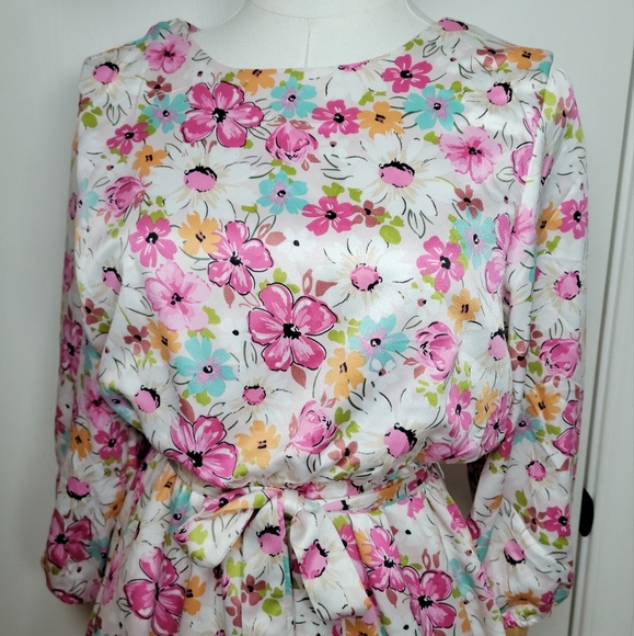 Hayden Los Angeles Pink Fit & Flare Spring Floral Dress Size Small - Picture 4 of 13